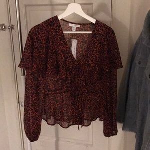 Topshop tie-front blouse
